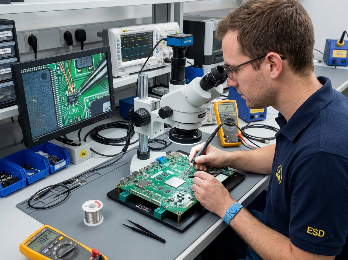 Precision OnePlus TV motherboard chip repair in Coimbatore and Tirupur